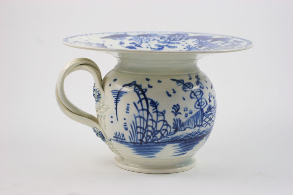 18th Century and Earlier English Pearlware Lady's Spittoon For Sale